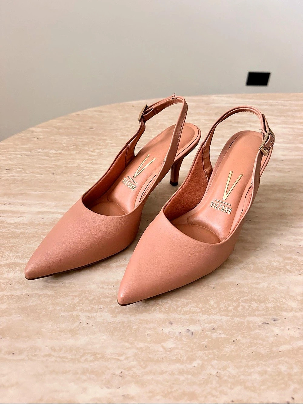Vizzano Slingback Kitten Heel Pumps, Pink